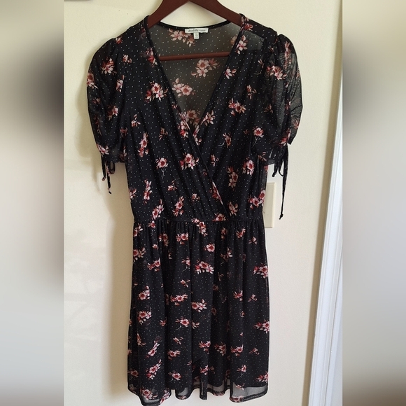 Charlotte Russe Black Floral Mesh Dress - Size L - Picture 5 of 11